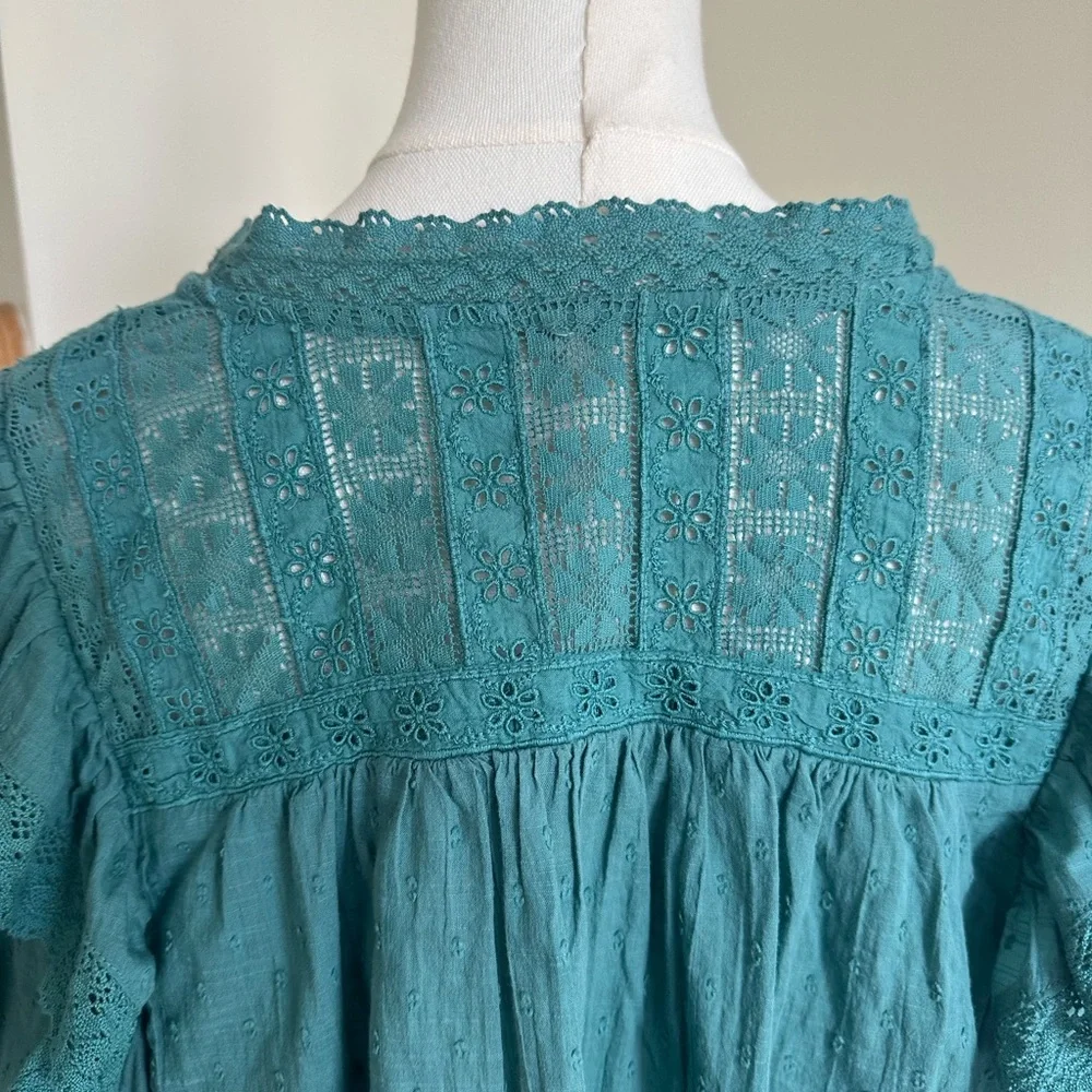 Free People Teal Blouse- Medium- NWOT - Picture 6 of 11